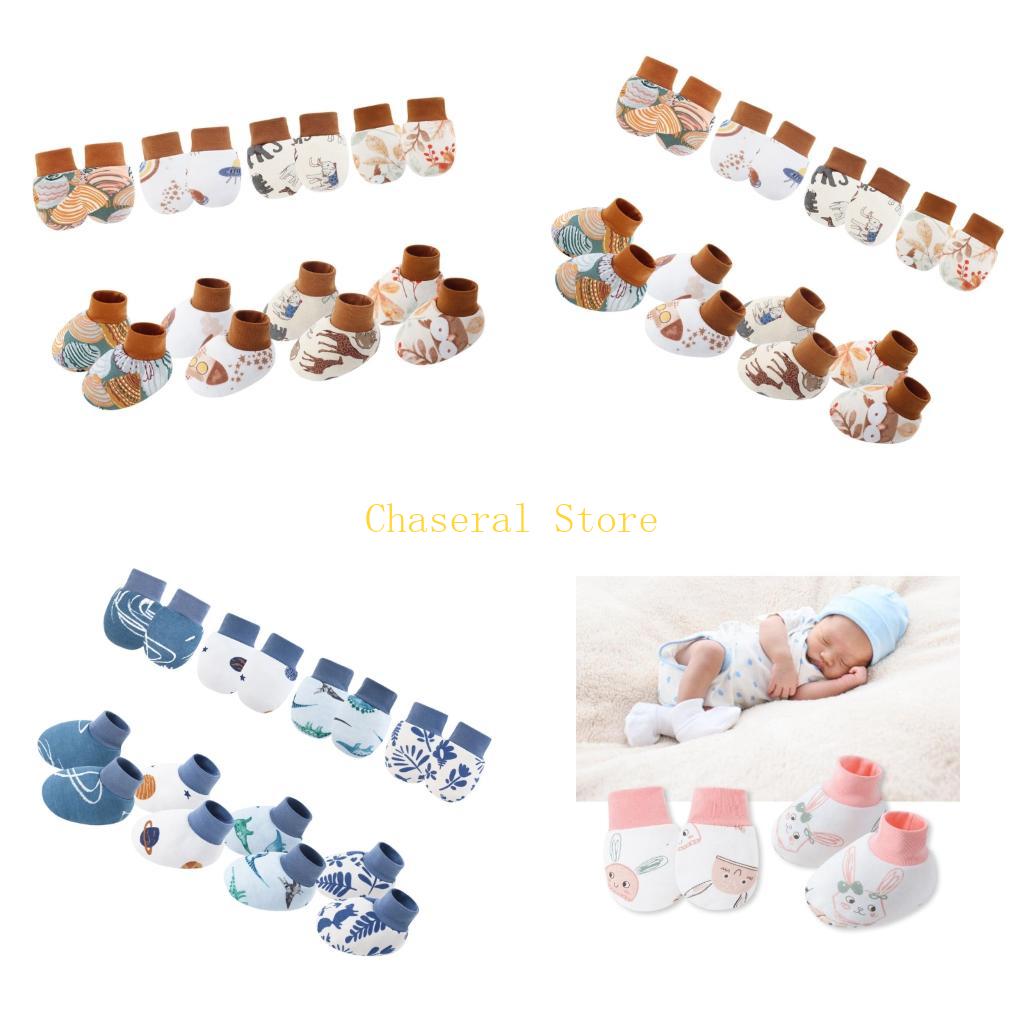 Baby Mittens Scratch - E7CE 4 Set Cotton Baby Mittens