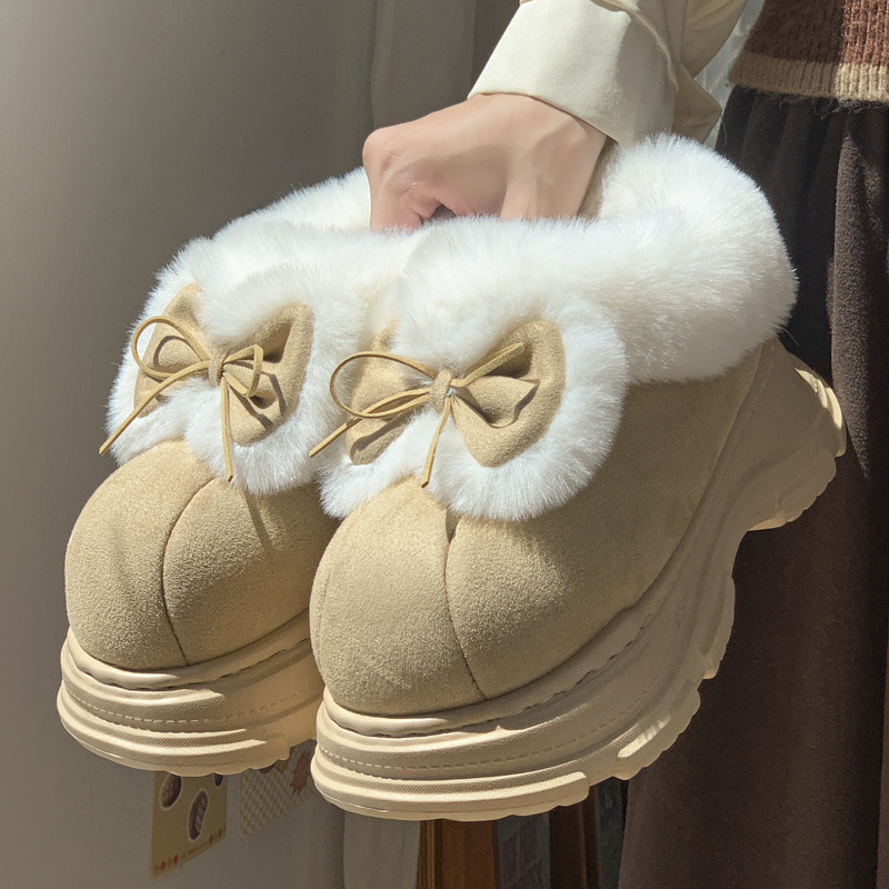 Warm Faux Fur Fluffy Slippers  - Soft Sole Booties 评论和价格