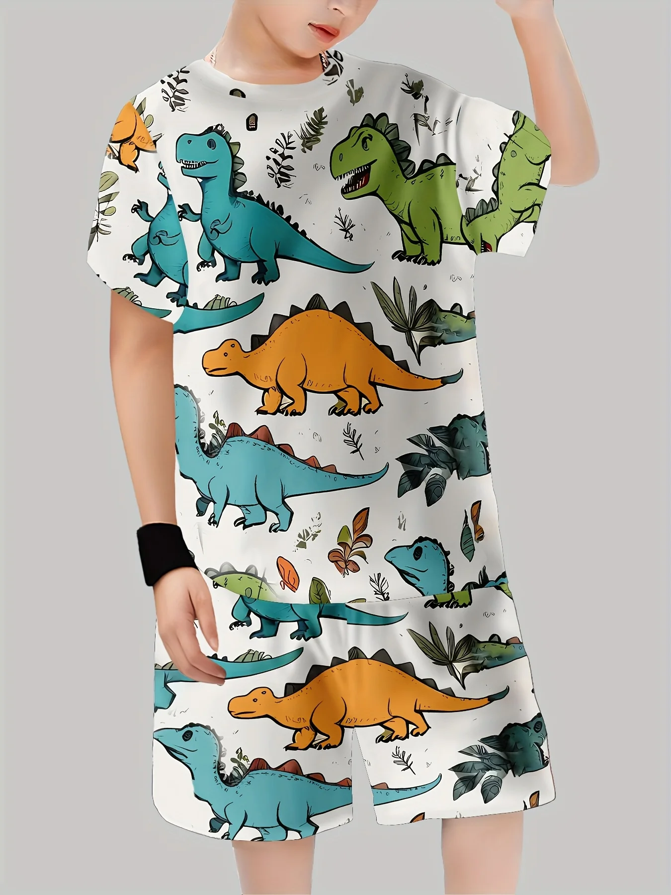 New Dinosaur Printed Outfits T - Baby Clothing Sets Boy 评论和价格