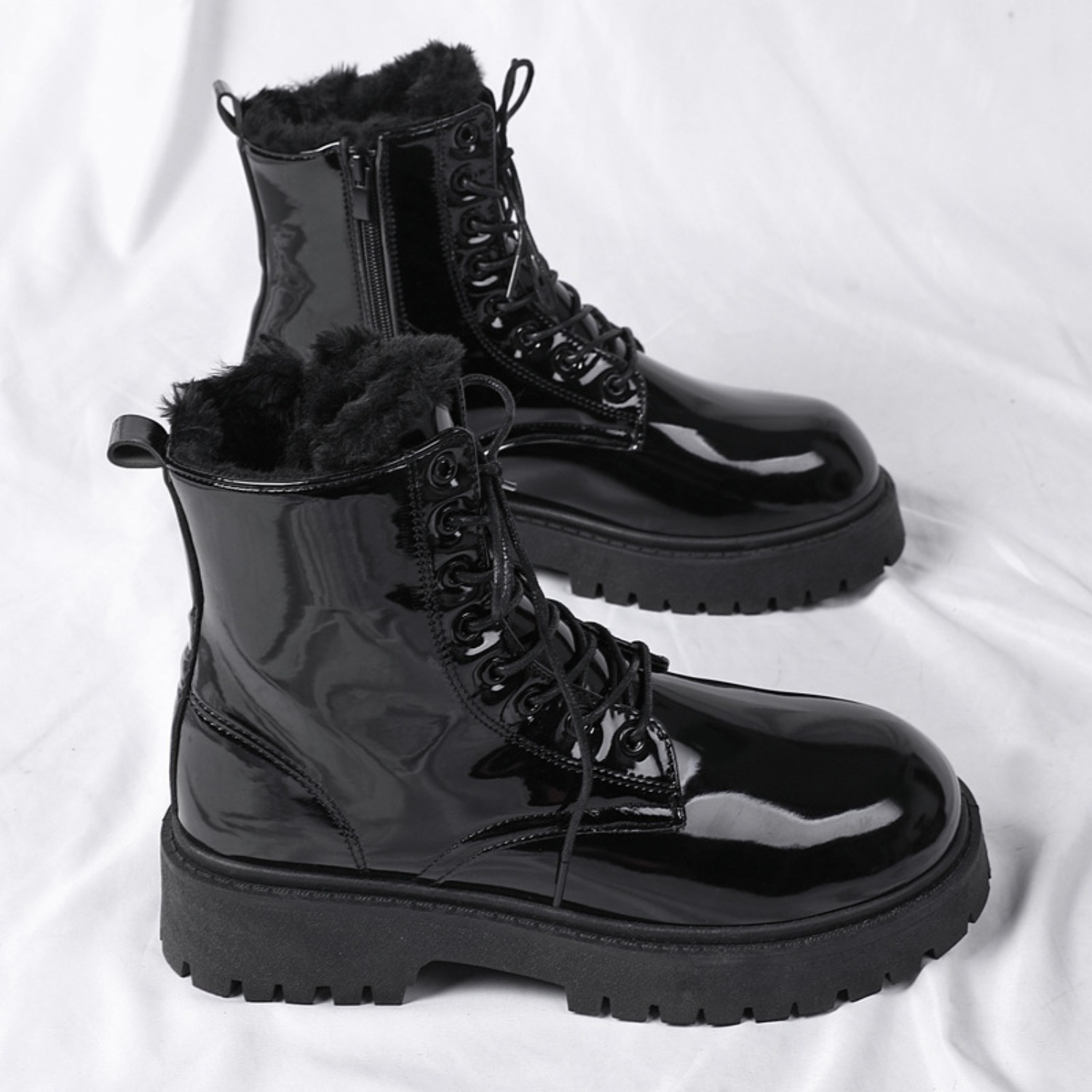 Men's warm plush high-top boot - Soft Sole Booties 评论和价格