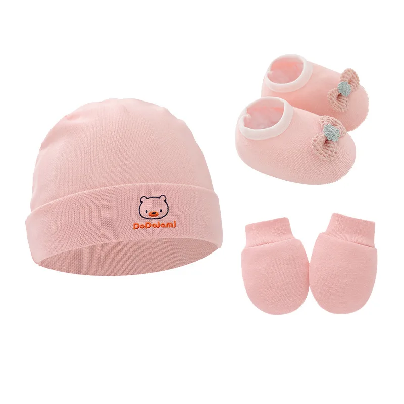 3PCS/Set Newborn Hat Gloves Sh - Baby Mittens Scratch 评论和价格