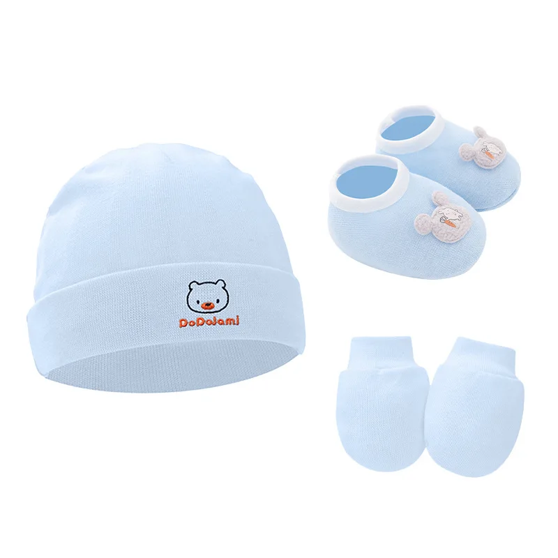 3PCS/Set Newborn Hat Gloves Sh - Baby Mittens Scratch 评论和价格