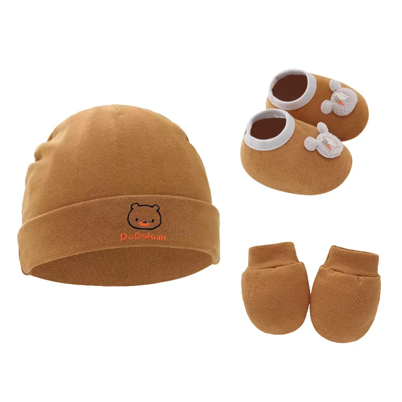 3PCS/Set Newborn Hat Gloves Sh - Baby Mittens Scratch 评论和价格
