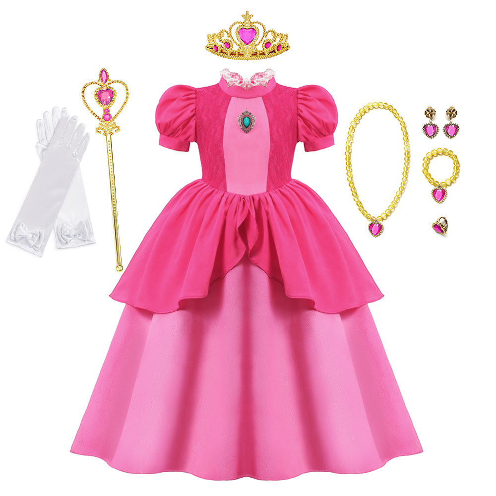 Peach Cosplay Dress Girl Movie - Baby Clothing Size 评论和价格