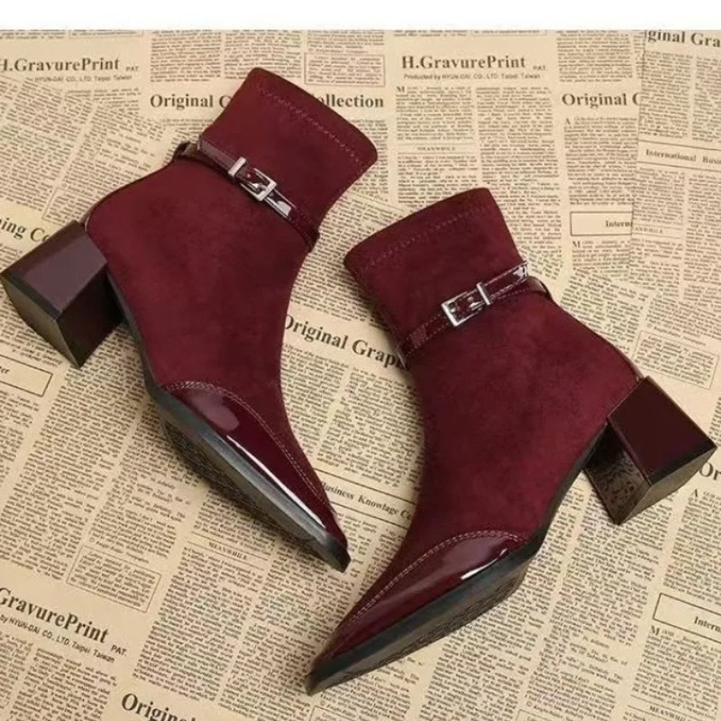 Belt Buckle Booties Fashion Sq - Soft Sole Booties 评论和价格
