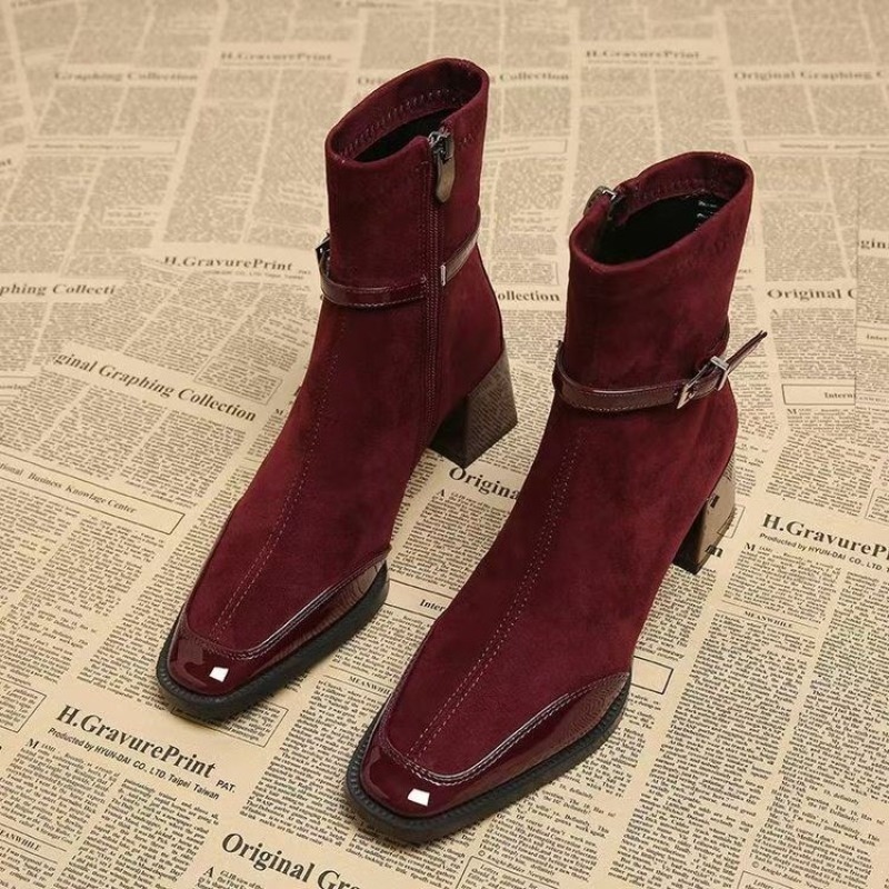 Belt Buckle Booties Fashion Sq - Soft Sole Booties 评论和价格