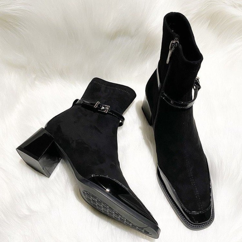Belt Buckle Booties Fashion Sq - Soft Sole Booties 评论和价格