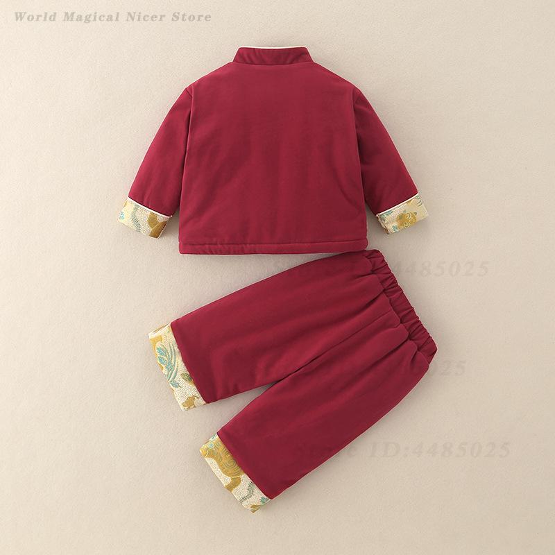 Autumn Winter Thick Tang Suit  - Baby Clothing Sets Boy 评论和价格