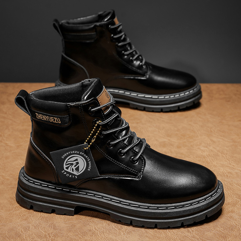 Fashion Men's High‑Top Boots,  - Soft Sole Booties 评论和价格