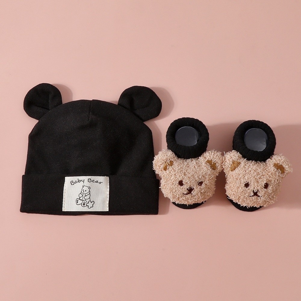 2Pcs/Set Cute Cotton Baby Hat  - Baby Mittens Scratch 评论和价格