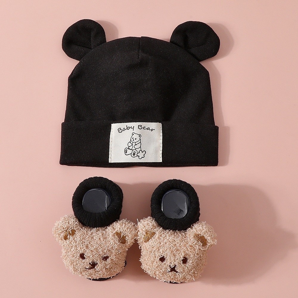 2Pcs/Set Cute Cotton Baby Hat  - Baby Mittens Scratch 评论和价格