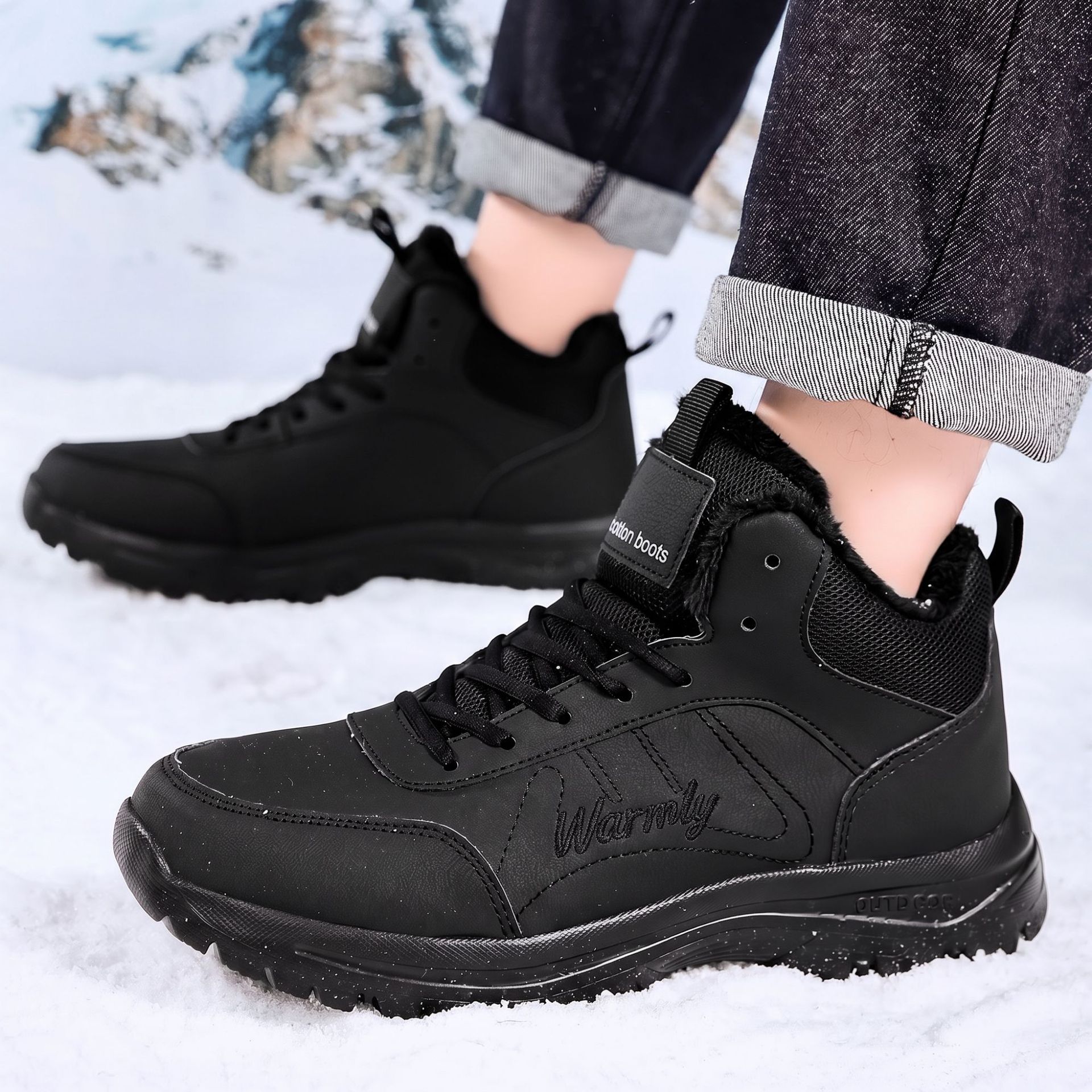 Men's Cotton Shoes with Thick  - Soft Sole Booties 评论和价格