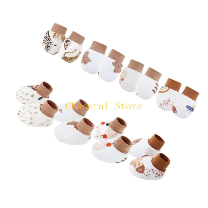 E7CE 4 Set Cotton Baby Mittens - Baby Mittens Scratch 评论和价格