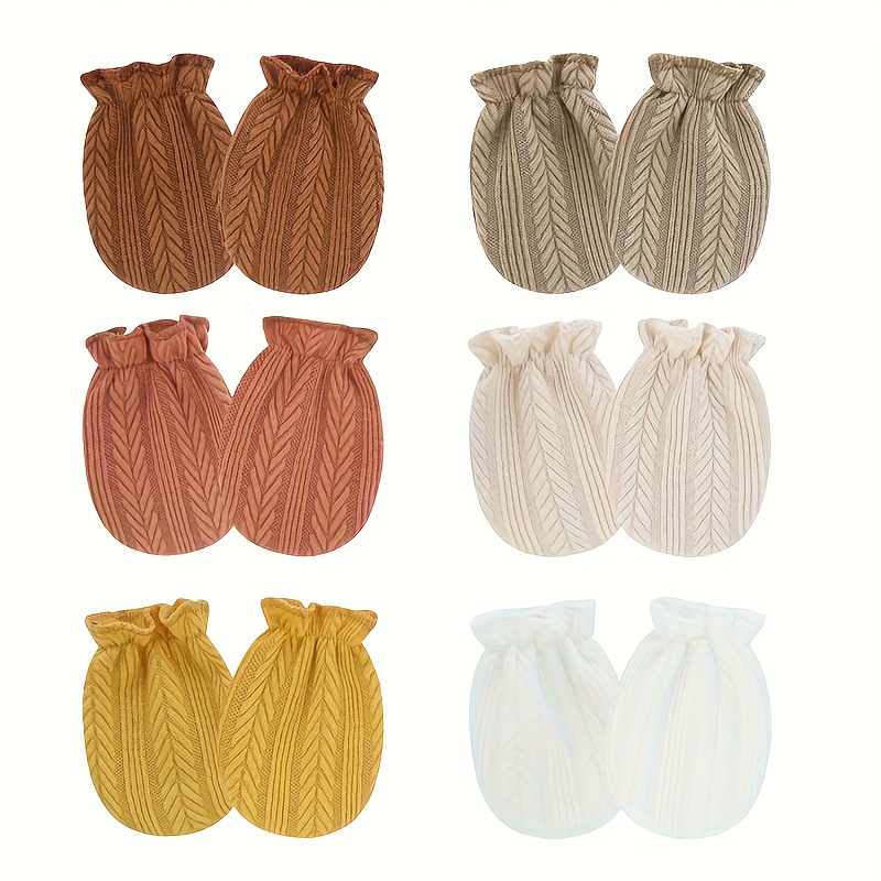 6 Pairs/lot Newborn Gloves Sol - Baby Mittens Scratch 评论和价格