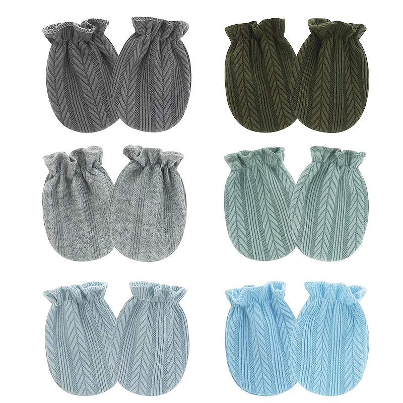 6 Pairs/lot Newborn Gloves Sol - Baby Mittens Scratch 评论和价格