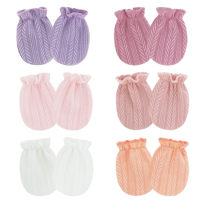 6 Pairs/lot Newborn Gloves Sol - Baby Mittens Scratch 评论和价格